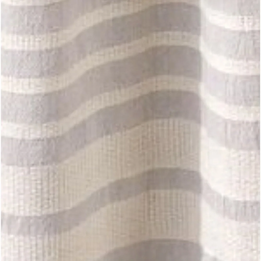 Organic Cotton Loom Weave Spa Bath Towel Gray Natural Stripe NEW Sensitive Skin